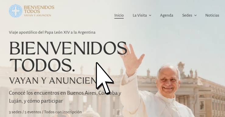 Se lanza la web oficial de la visita del Papa León XIV a la Argentina